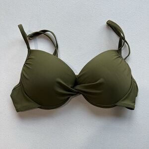 Catalina Swimwear Bikini‎ Top Bra Size Large 11/13 Olive Green Cushioned
